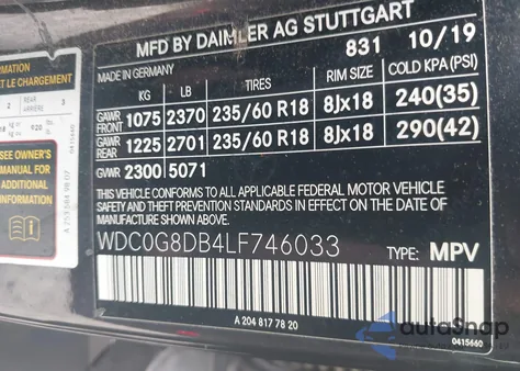 2020 Mercedes-Benz Glc 300 z USA, uszkodzony, nr VIN WDC0G8DB4LF746033